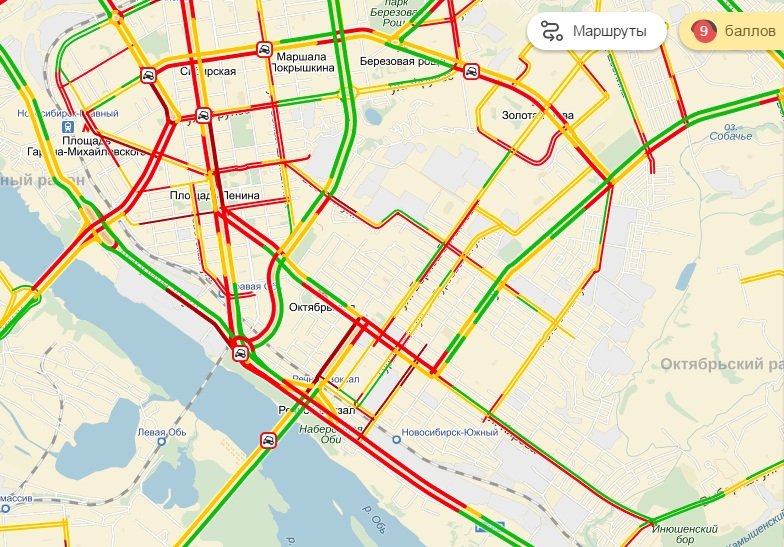 Многокилометровые пробки сковали центр Новосибирска